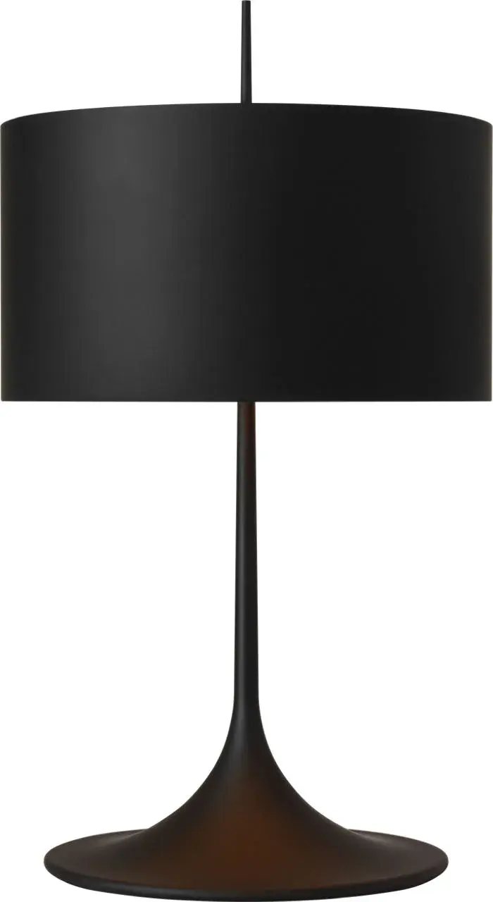 Sleek Modern Trumpet Base Table Lamp with Sophisticated Matte Black Finish - Image 1