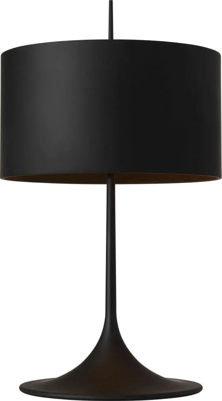 Sleek Modern Trumpet Base Table Lamp with Sophisticated Matte Black Finish - Image 2