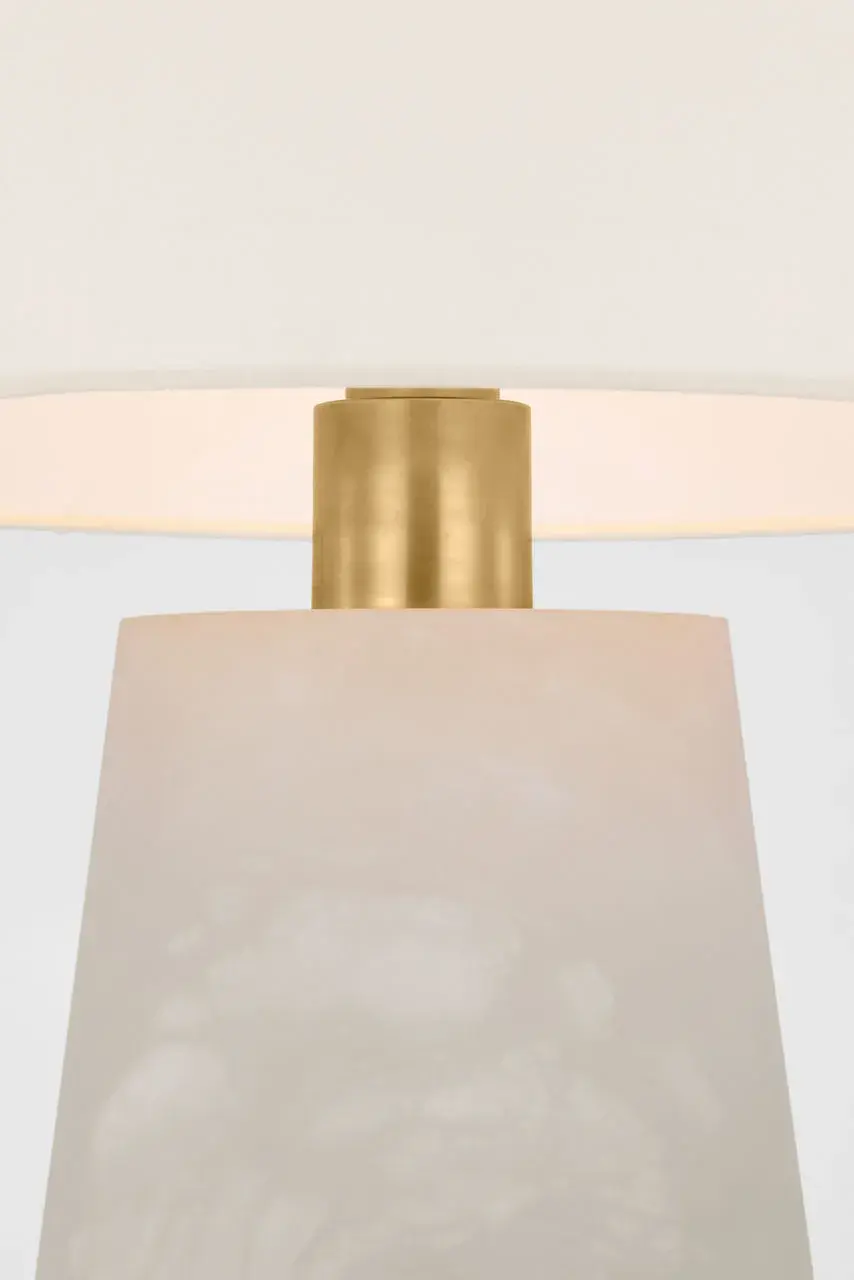 Corfu 32" Table Lamp in Alabaster with Linen Shade - Image 2