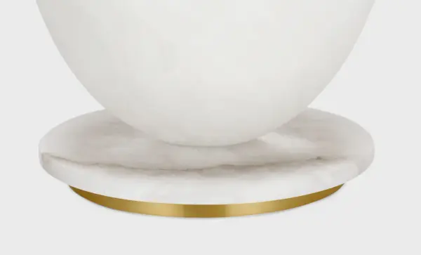 Folly 27" Rotatable Cordless Table Lamp in Alabaster with Linen Shade - Image 3
