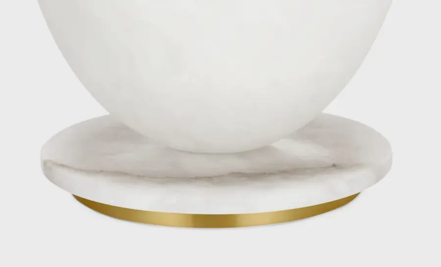 Folly 27" Rotatable Cordless Table Lamp in Alabaster with Linen Shade - Image 3