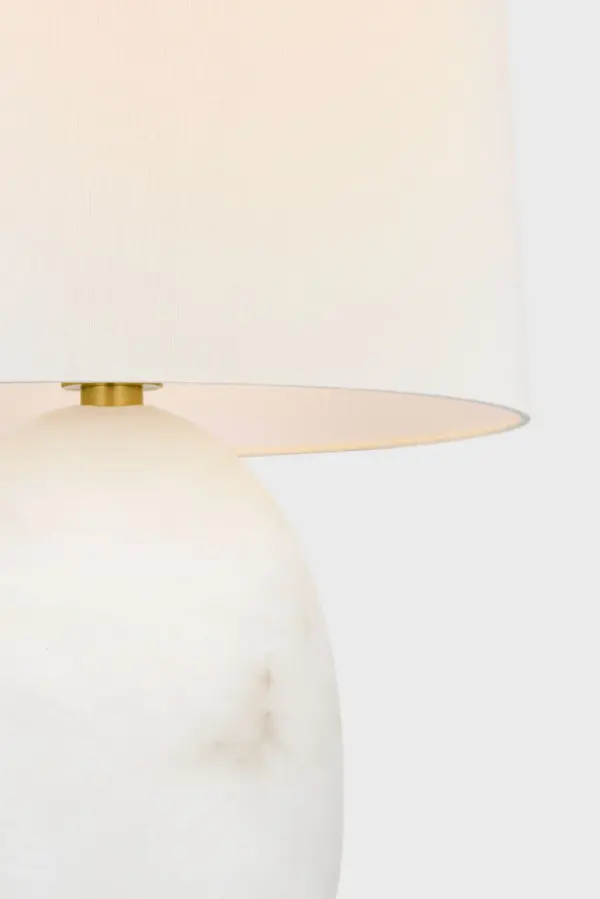 Folly 27" Rotatable Cordless Table Lamp in Alabaster with Linen Shade - Image 5