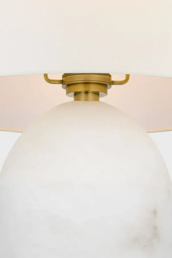 Folly 27" Rotatable Cordless Table Lamp in Alabaster with Linen Shade - Image 6