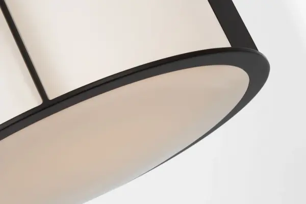 Phinn 13" Flush Mount in Modern Iron with White Glass - Image 4