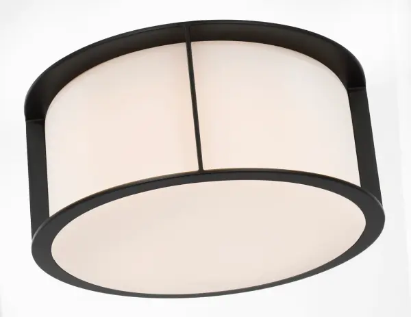 Phinn 13" Flush Mount in Modern Iron with White Glass - Image 5