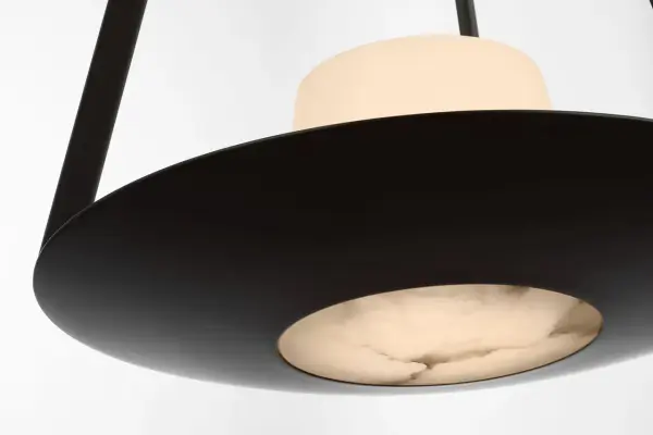 Divina 20" Pendant in Modern Iron with Alabaster - Image 7