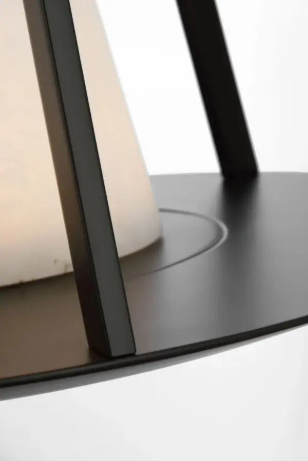 Divina 20" Pendant in Modern Iron with Alabaster - Image 9