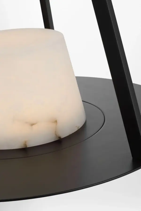 Divina 20" Pendant in Modern Iron with Alabaster - Image 10