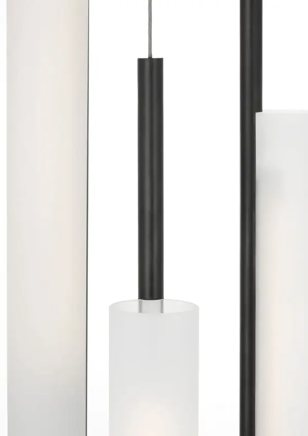 Windchime 17" 5 Light Chandelier in Bronze with Soft Etched Glass - Image 3