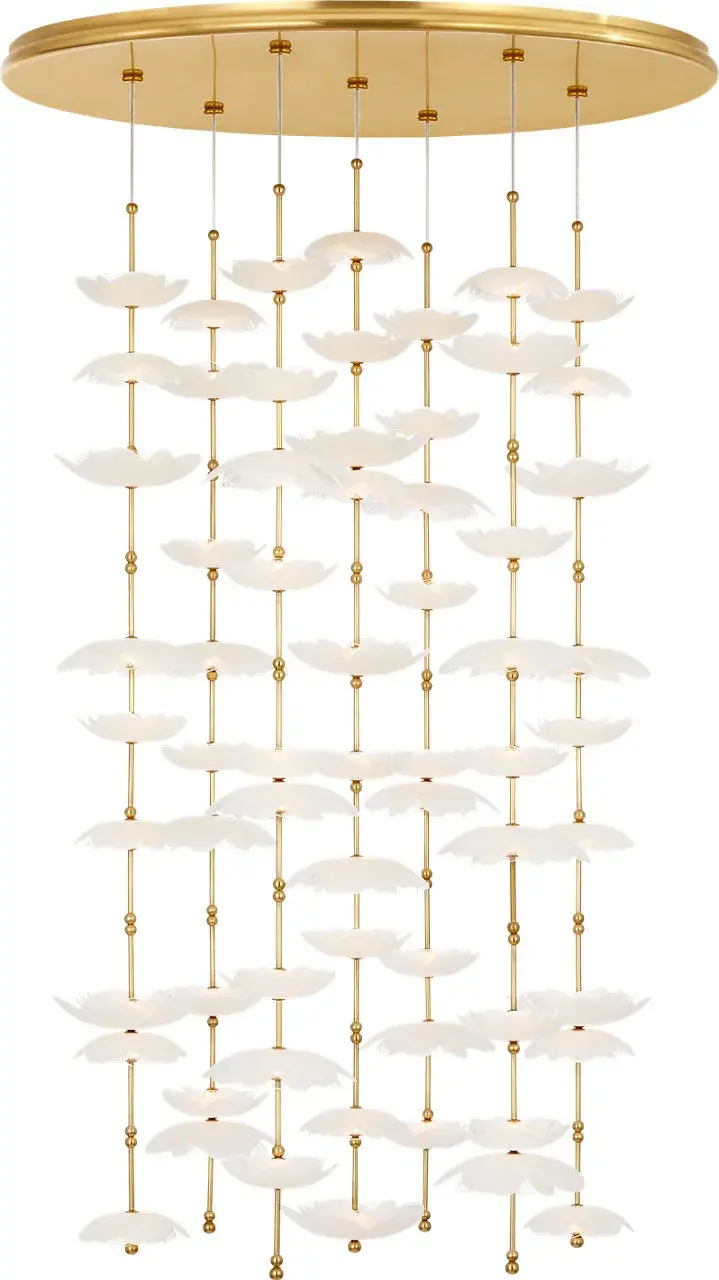 Petaluma 28" Cascading Chandelier in Soft Lacquered Brass - Image 1