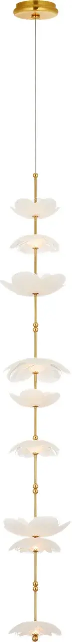 Petaluma 7" Cascading Pendant with Etched and Clear Glass Flowers - Image 1
