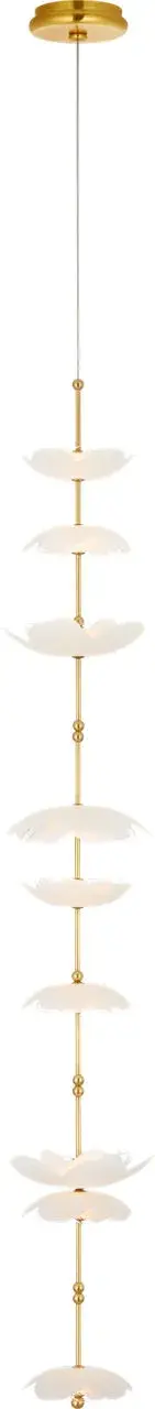 The Petaluma cascading pendant features handcrafted glass flowers in etched and clear finishes, creating an elegant focal point. Its 7-inch scale makes it perfect for intimate spaces where artisanal detail shines. - alternate view