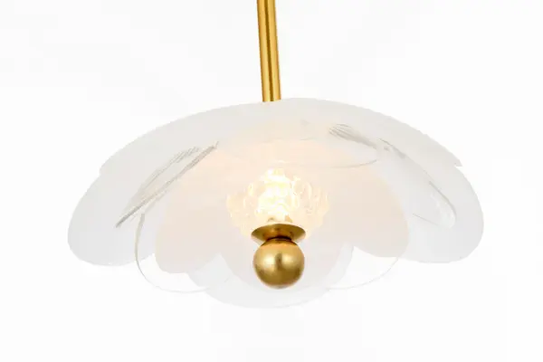 Petaluma 7" Cascading Pendant with Etched and Clear Glass Flowers - Image 5