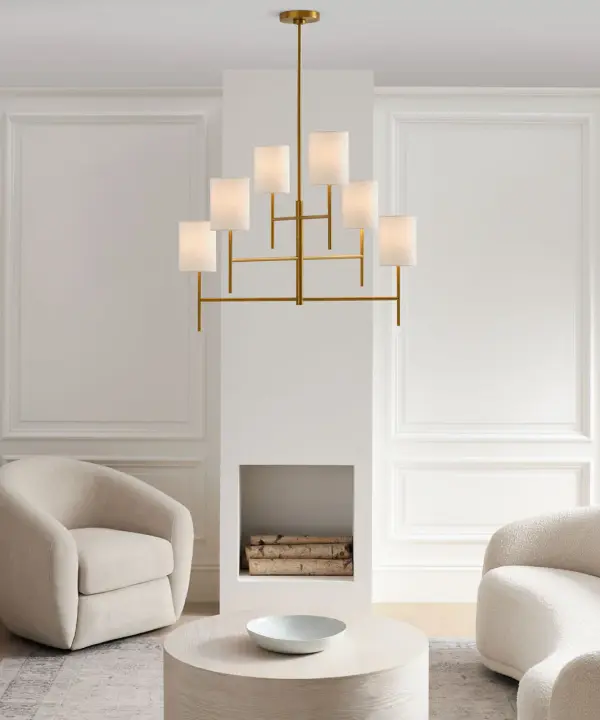 Key Large Chandelier in Burnished Brass - Image 9