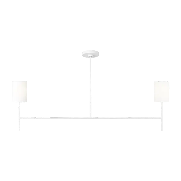 The Key Medium Linear Chandelier delivers contemporary elegance with its streamlined design and crisp matte white finish. Ideal for dining rooms and kitchen islands, this fixture provides balanced illumination across rectangular surfaces while maintaining a minimalist aesthetic that complements modern interiors.