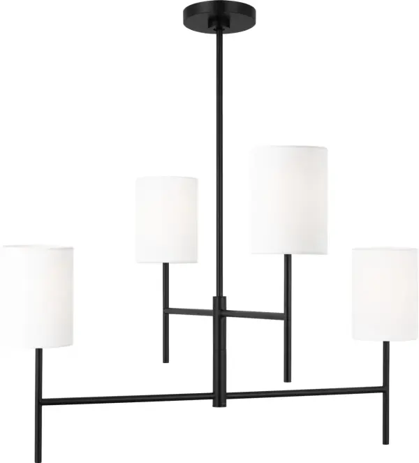 The Key Medium Chandelier brings contemporary elegance with its striking Midnight Black finish. Perfect for dining rooms and entryways, this versatile fixture offers modern sophistication at an accessible price point. - alternate view