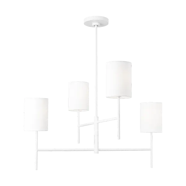 The Key Medium Chandelier brings modern sophistication with its matte white finish and clean lines. Perfect for contemporary and transitional spaces, this medium-scale fixture offers versatile styling that complements a range of interiors.