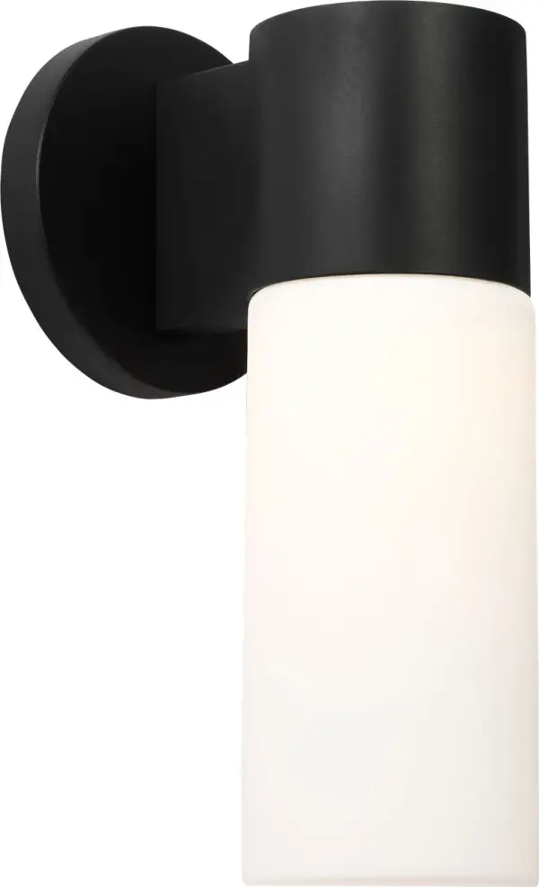 The Focal Tall LED Sconce combines contemporary design with energy-efficient LED technology. Its textured black finish and tall profile make it ideal for modern outdoor spaces requiring stylish, durable lighting. - alternate view