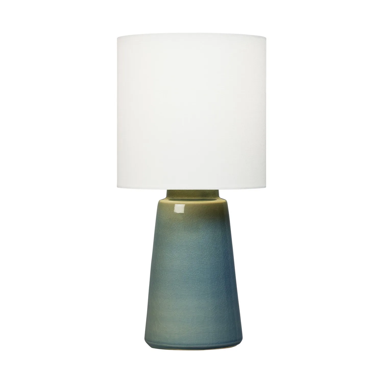 Vessel One Light Table Lamp in Blue Anglia Crackle
