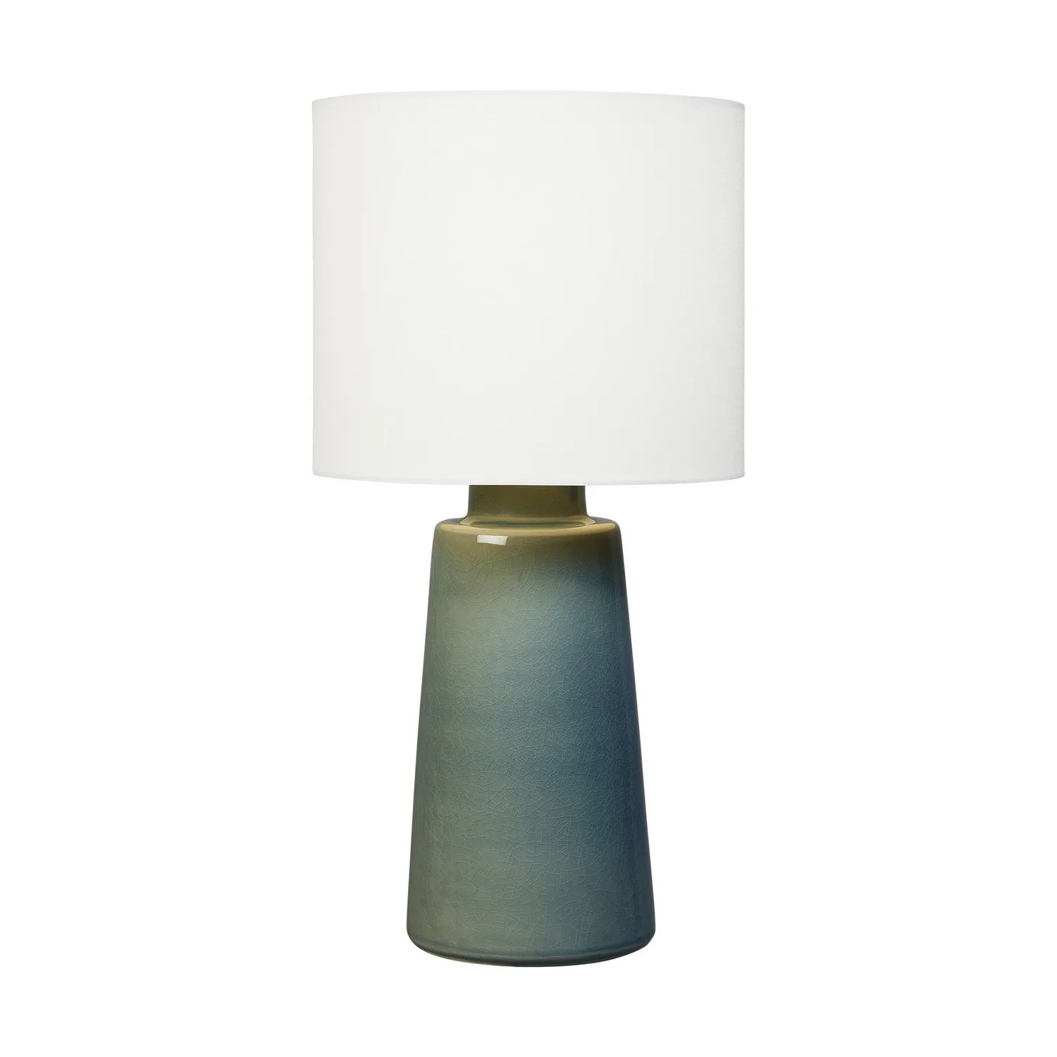 Vessel One Light Table Lamp in Blue Anglia Crackle
