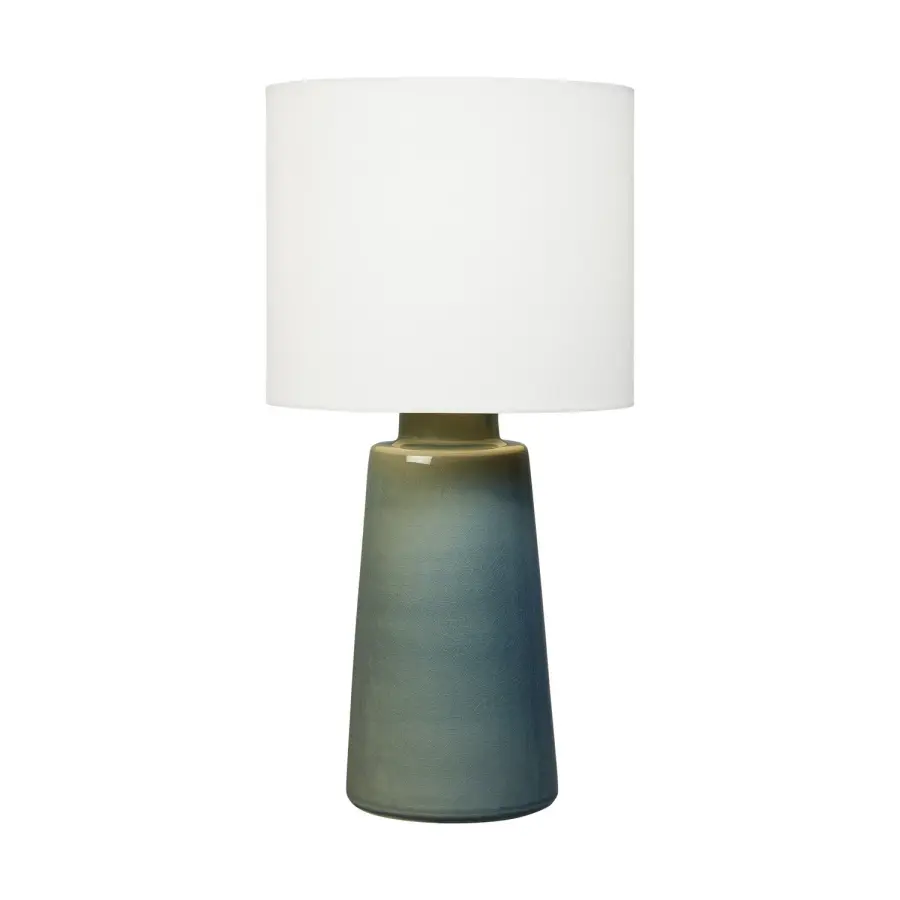 Vessel One Light Table Lamp in Blue Anglia Crackle