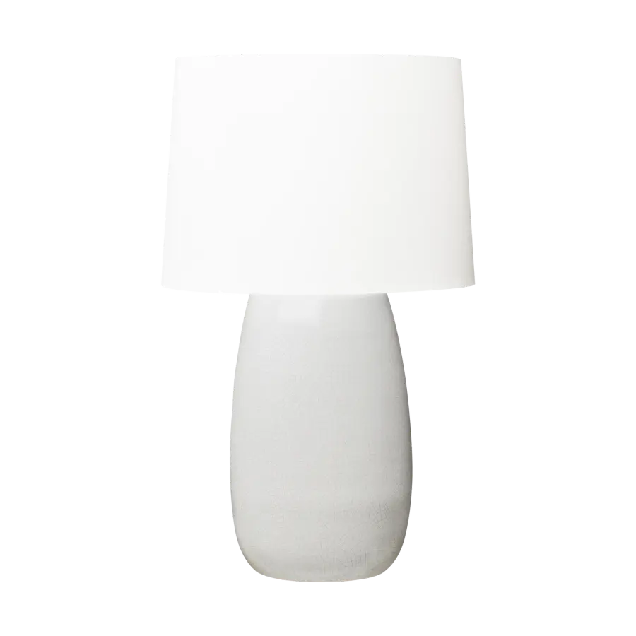 Roma Large Table Lamp in White Crackle - Image 1