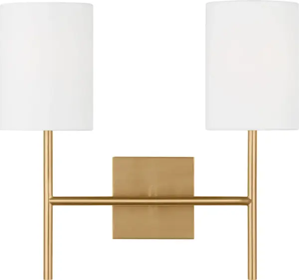 The Key Medium Sconce combines classic design with contemporary sensibility. Its burnished brass finish and clean cylindrical glass shade create sophisticated ambient lighting perfect for bathrooms, hallways, and bedrooms. - alternate view