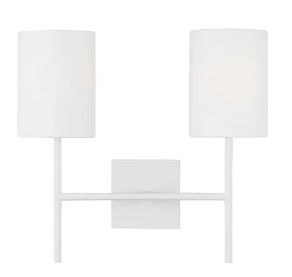 The Key Medium Sconce delivers modern sophistication with its matte white finish and streamlined design. Perfect for bathrooms, hallways, and bedrooms, this fixture offers clean lines that complement contemporary interiors. - alternate view