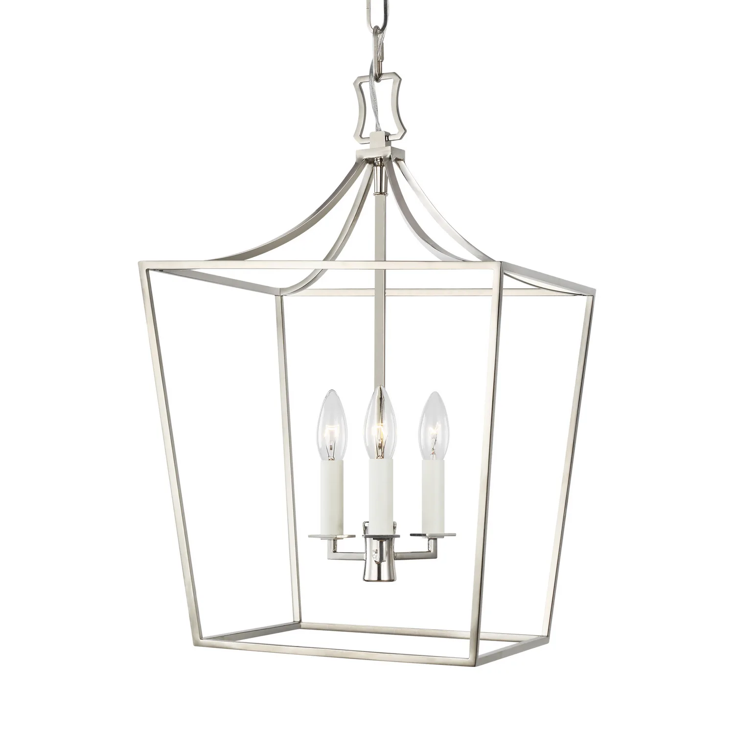 Southold Three Light Lantern in Polished Nickel
