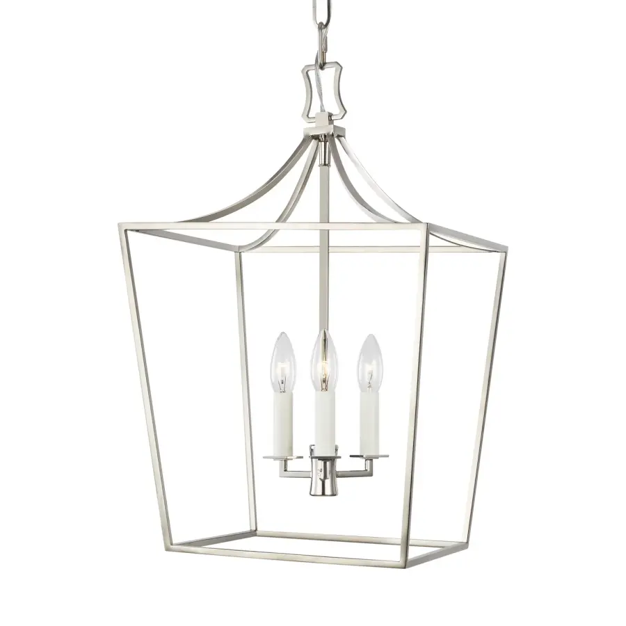 Southold Three Light Lantern in Polished Nickel