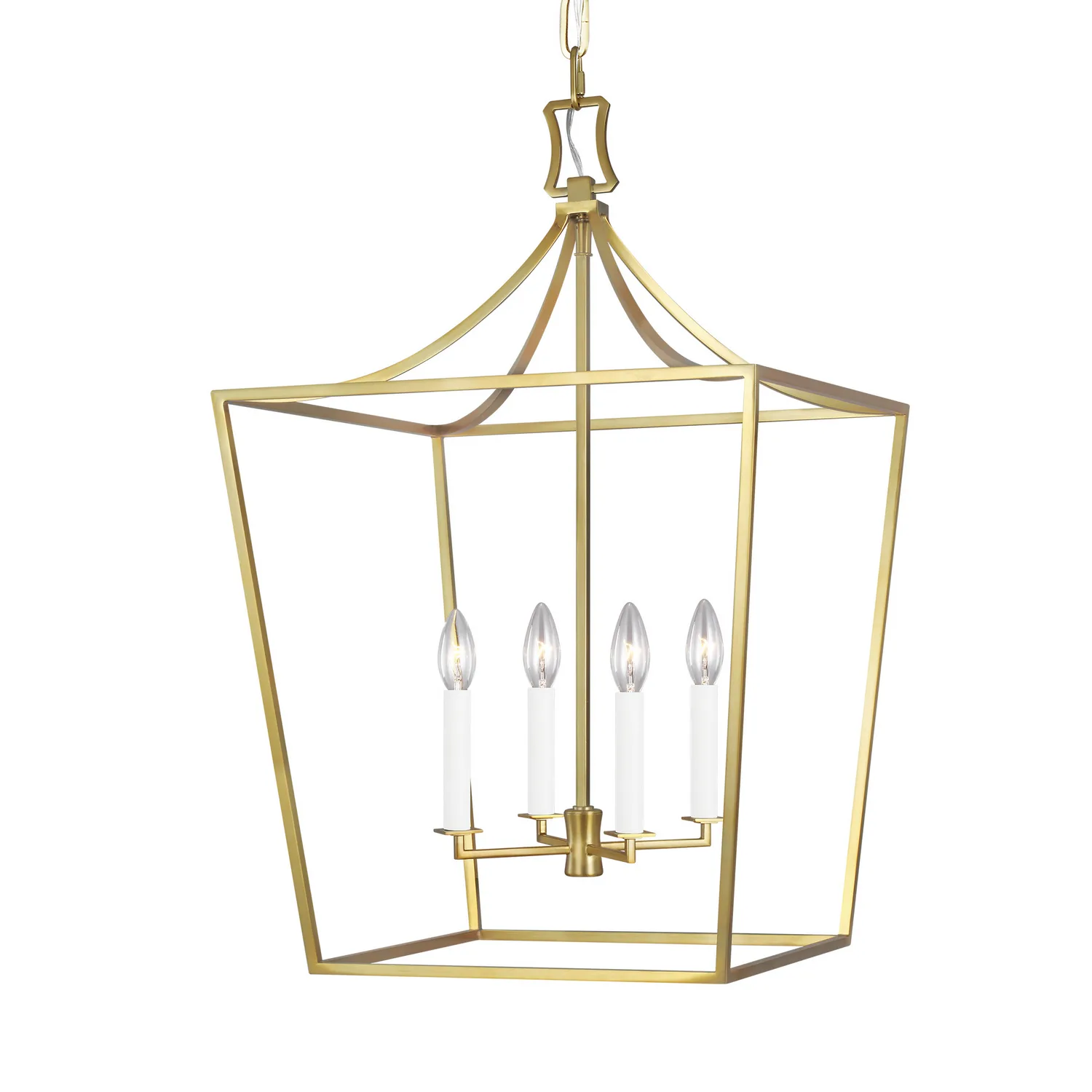 Southold Four Light Lantern in Burnished Brass