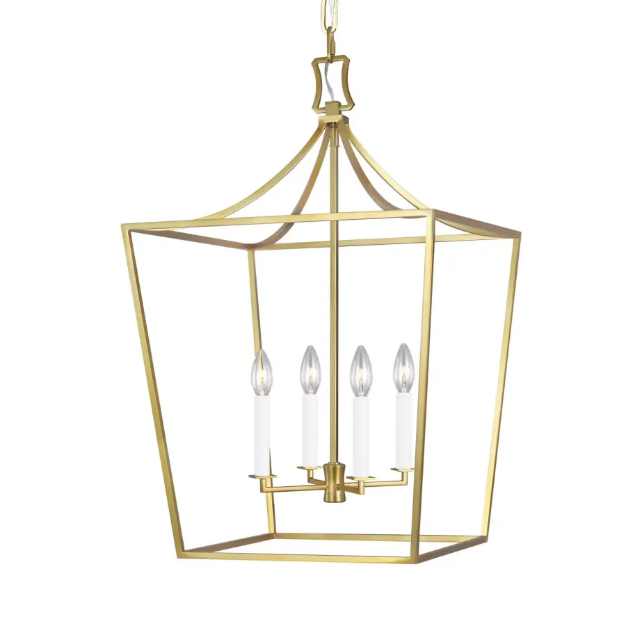 Southold Four Light Lantern in Burnished Brass