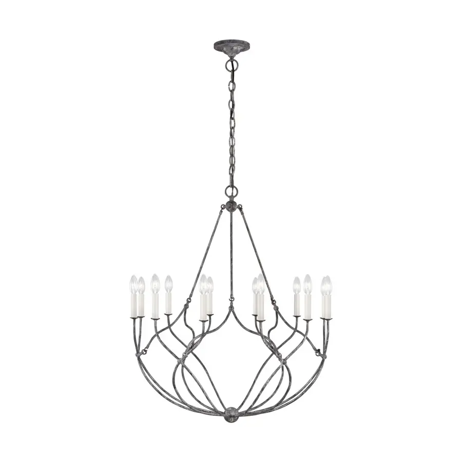 Richmond 12-Light Chandelier in Weathered Galvanized