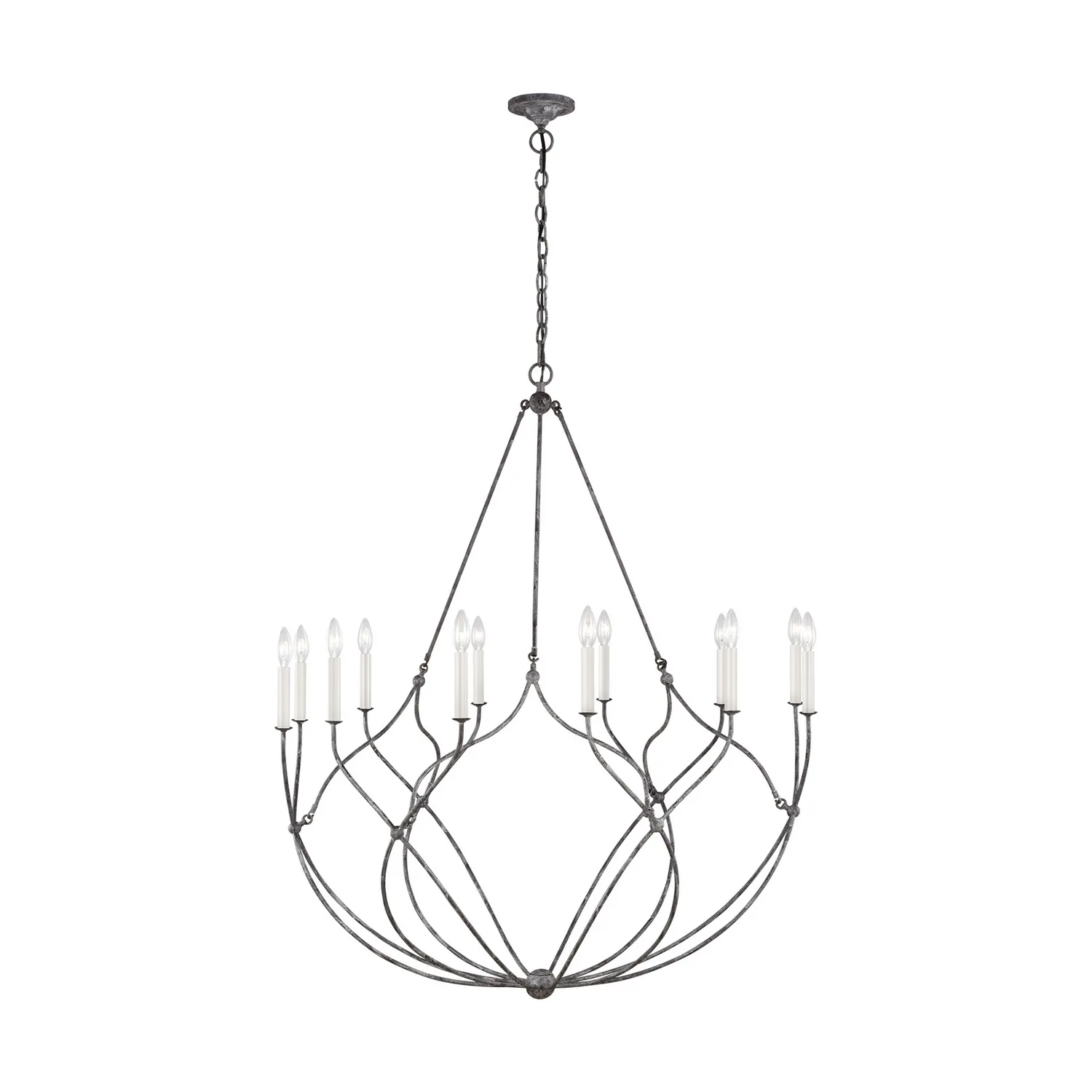 Richmond 12-Light Chandelier in Weathered Galvanized