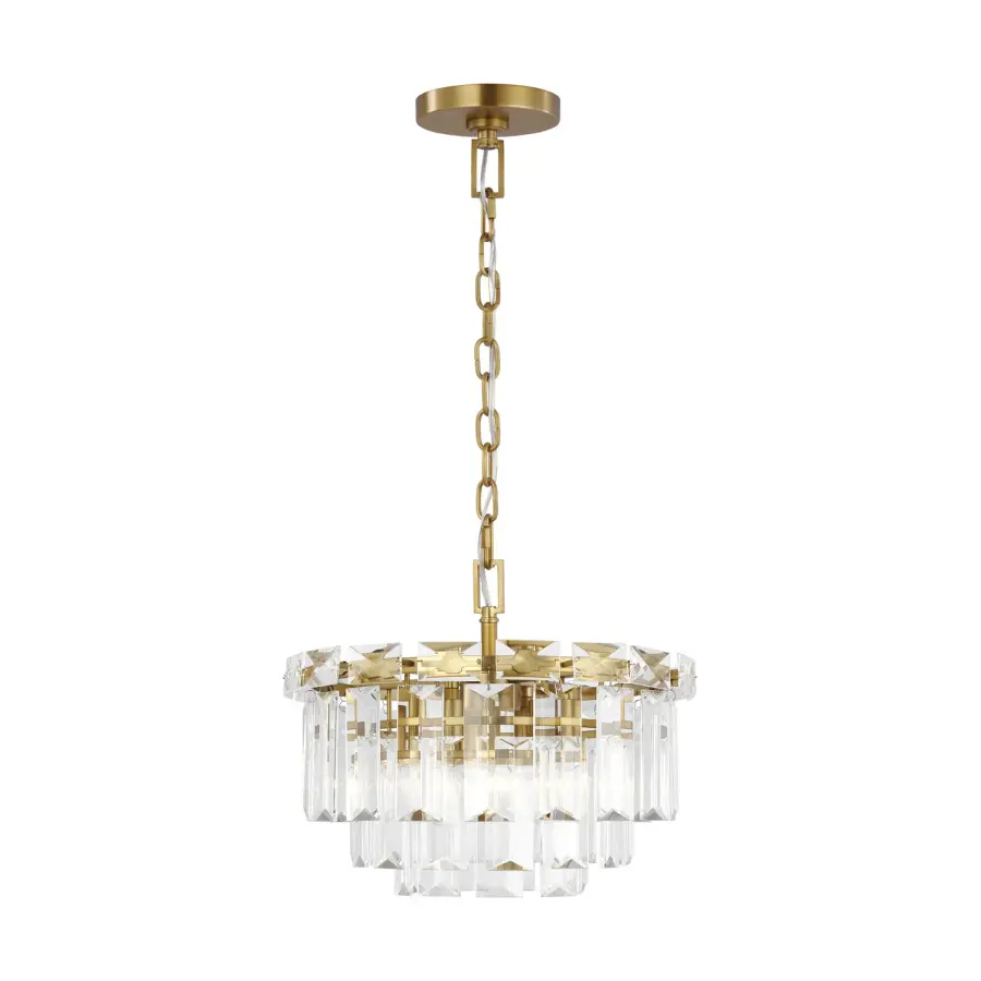 Arden Four Light Chandelier in Burnished Brass