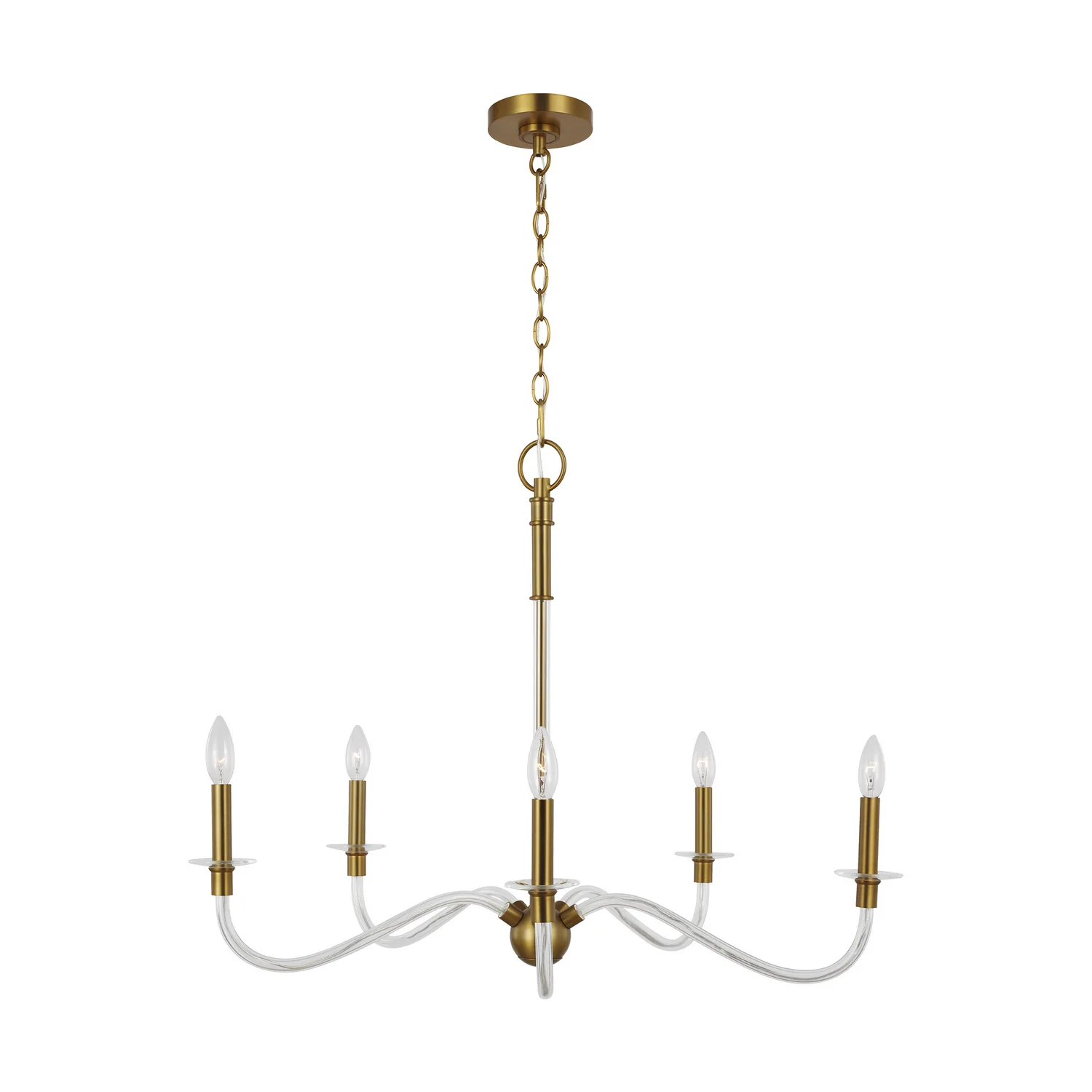 Hanover Five Light Chandelier in Burnished Brass