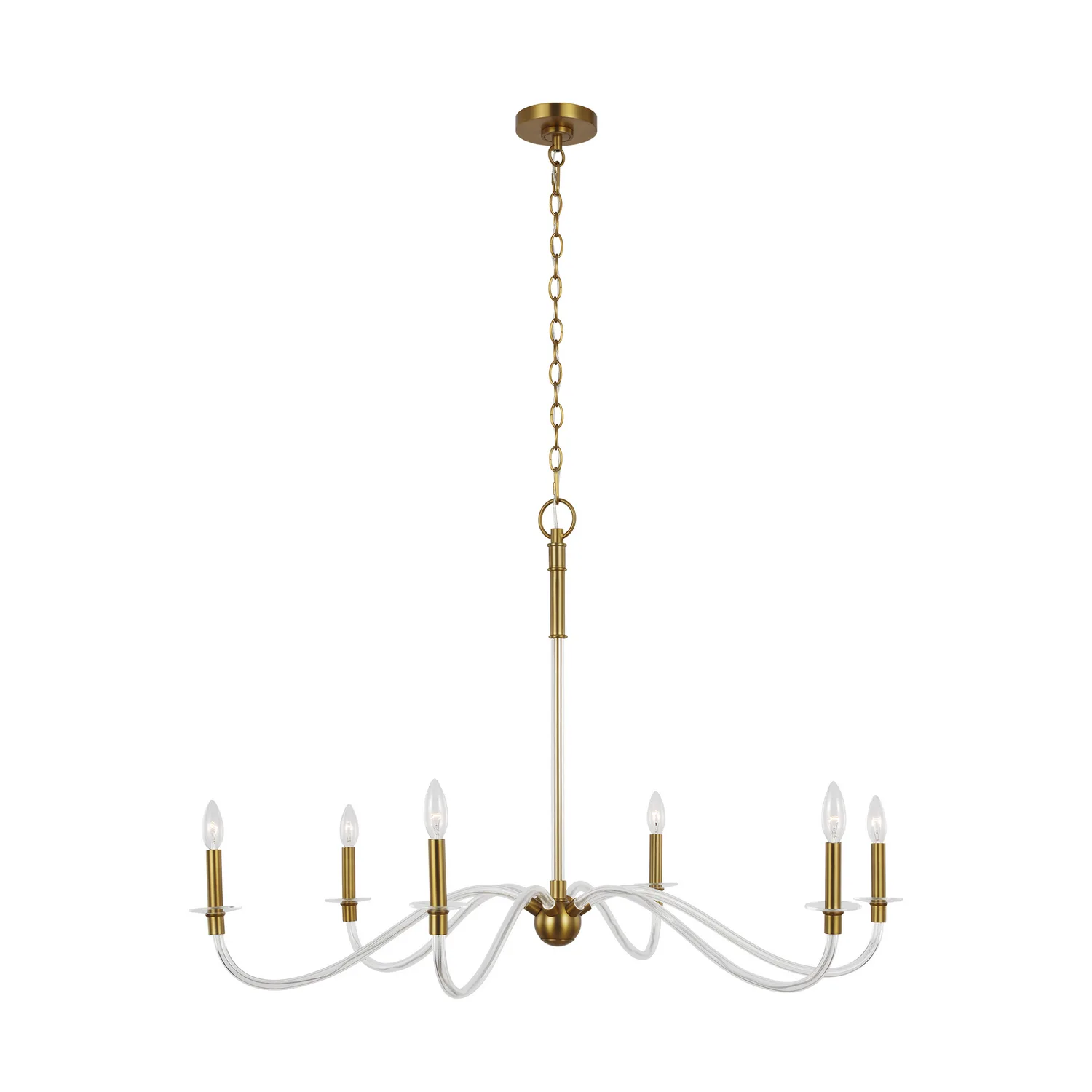 Hanover Six Light Chandelier in Burnished Brass