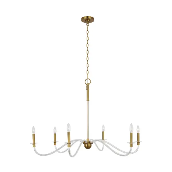 Hanover Six Light Chandelier in Burnished Brass