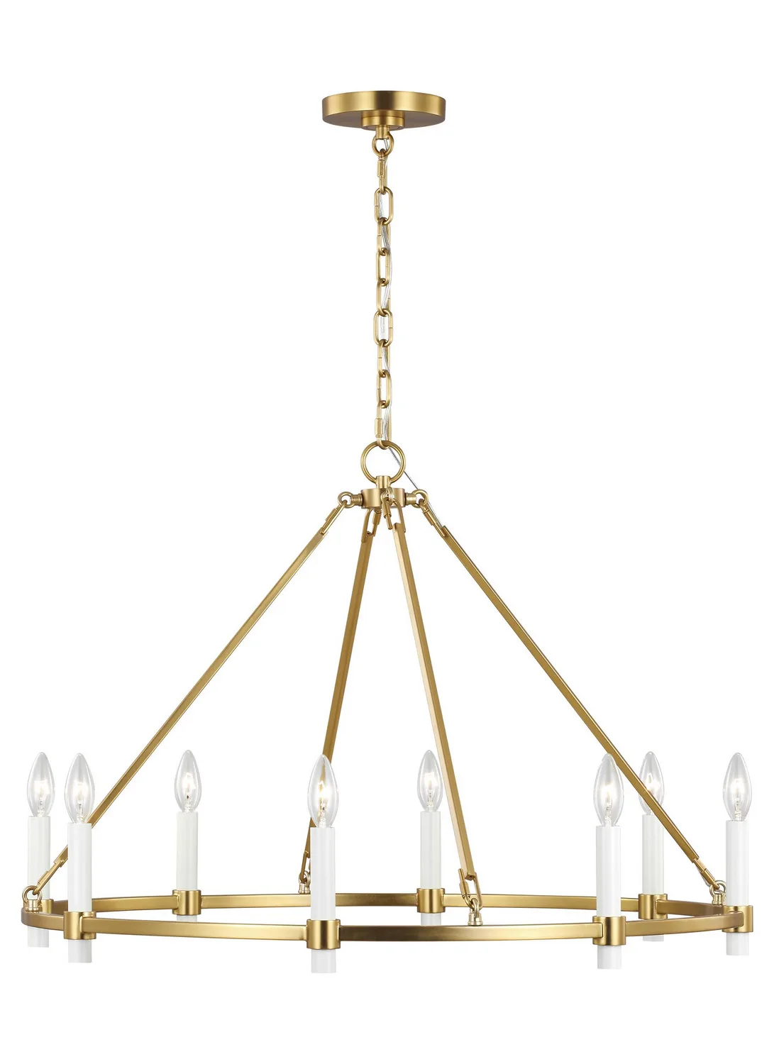 Marston Eight Light Chandelier in Burnished Brass