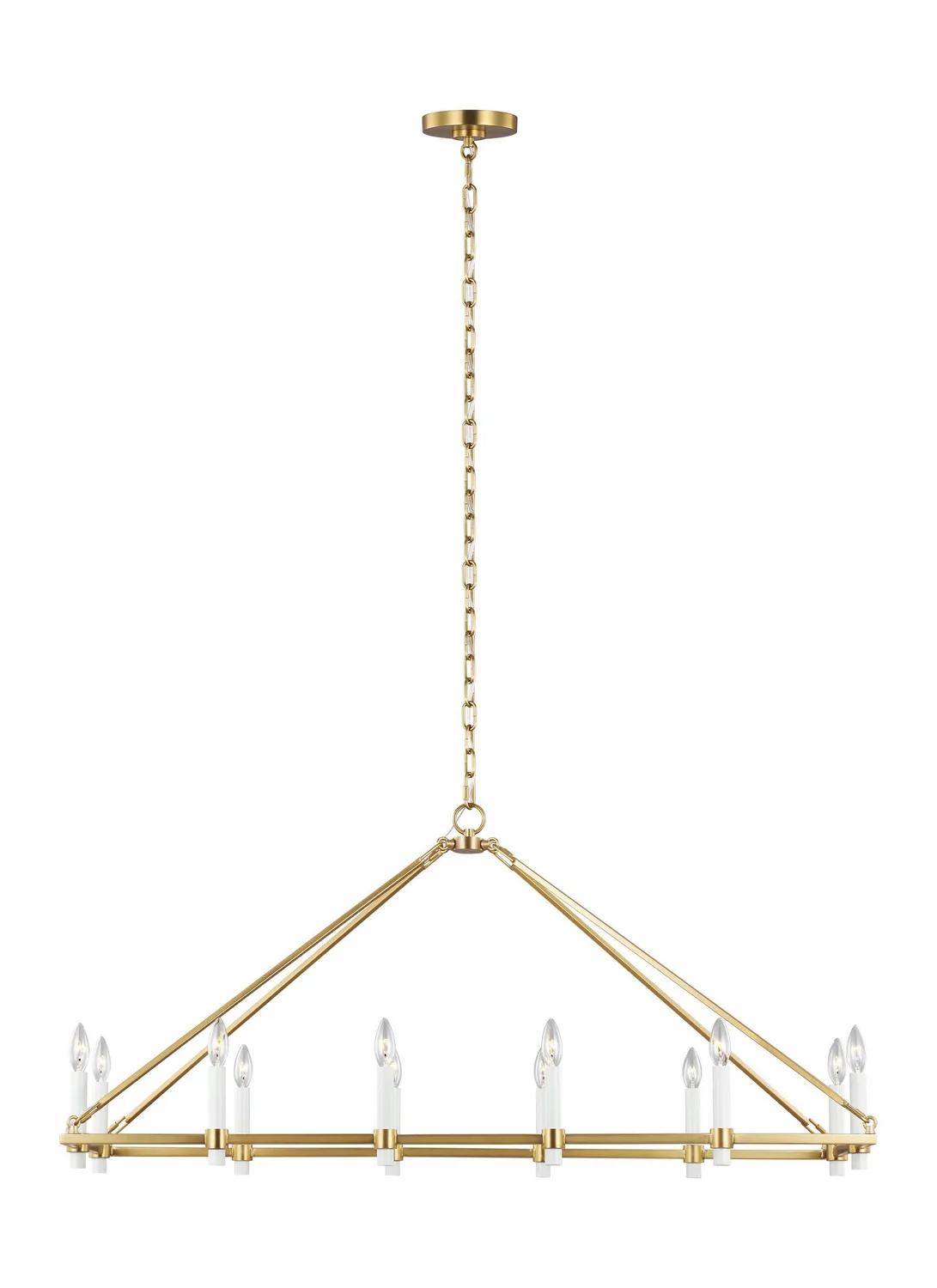 Marston 12 Light Linear Chandelier in Burnished Brass