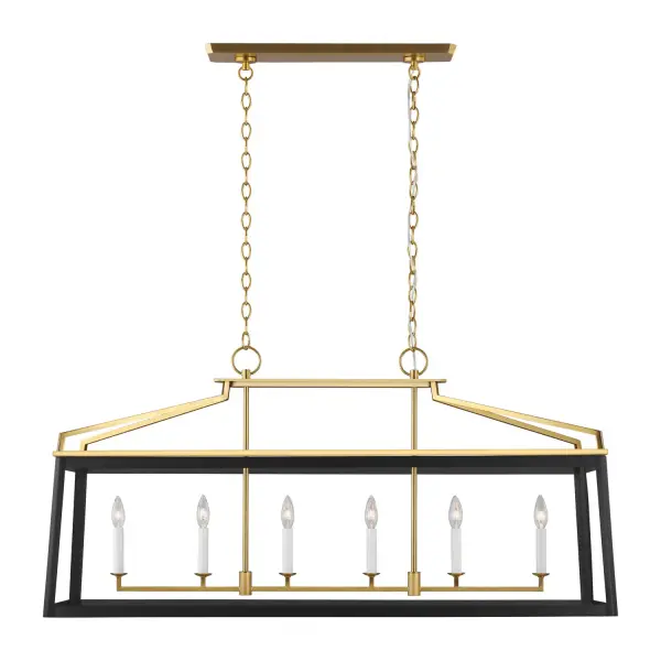 Carlow Six Light Linear Lantern in Midnight Black