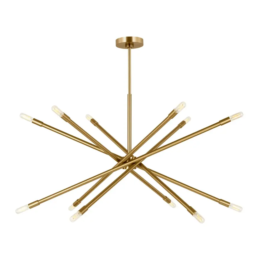Eastyn 12 Light Chandelier in Burnished Brass