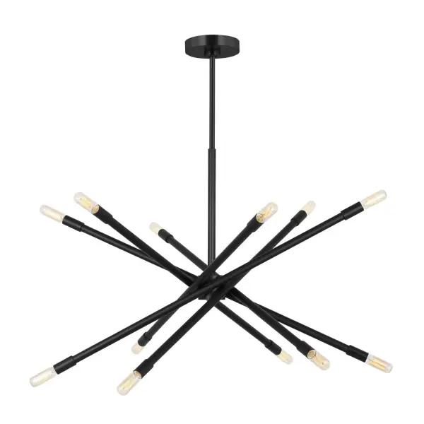 Eastyn 12-Light Chandelier in Midnight Black