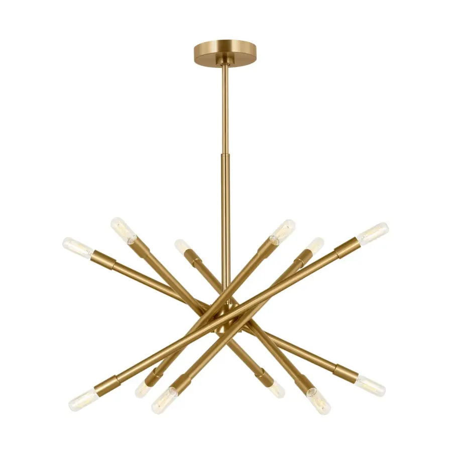 Eastyn 12 Light Chandelier in Burnished Brass