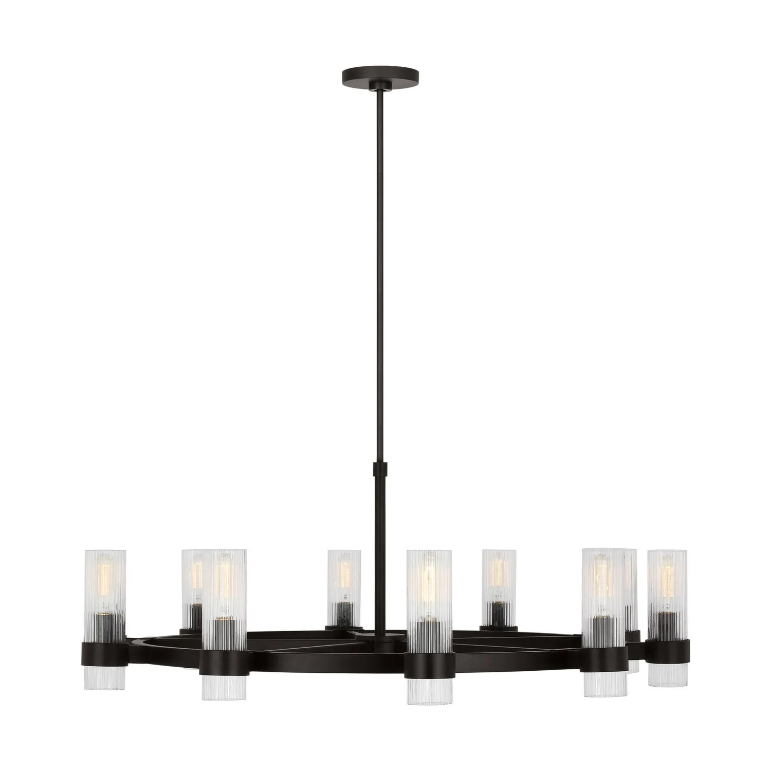 Geneva Eight Light Chandelier in Aged Iron