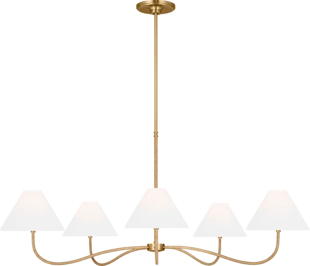 Laguna Five Light Chandelier in Burnished Brass