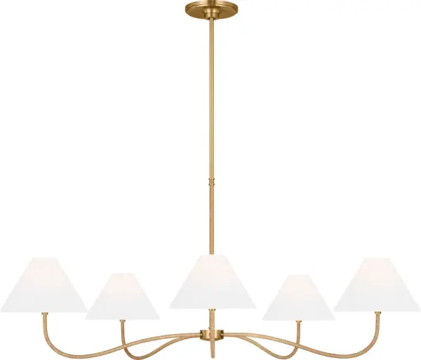 Laguna Five Light Chandelier in Burnished Brass - Image 1