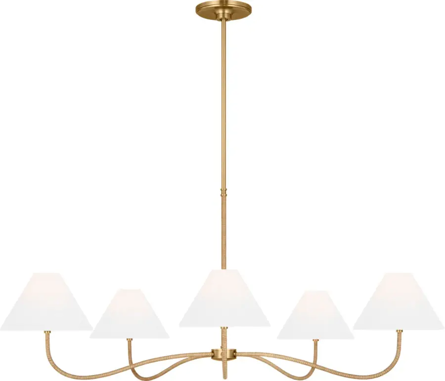 Laguna Five Light Chandelier in Burnished Brass - Image 1