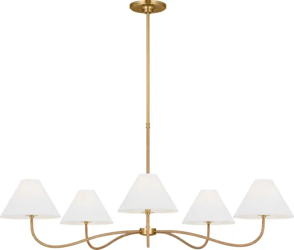 Laguna Five Light Chandelier in Burnished Brass - Image 2