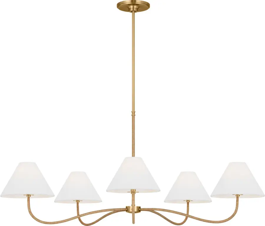 Laguna Five Light Chandelier in Burnished Brass - Image 2
